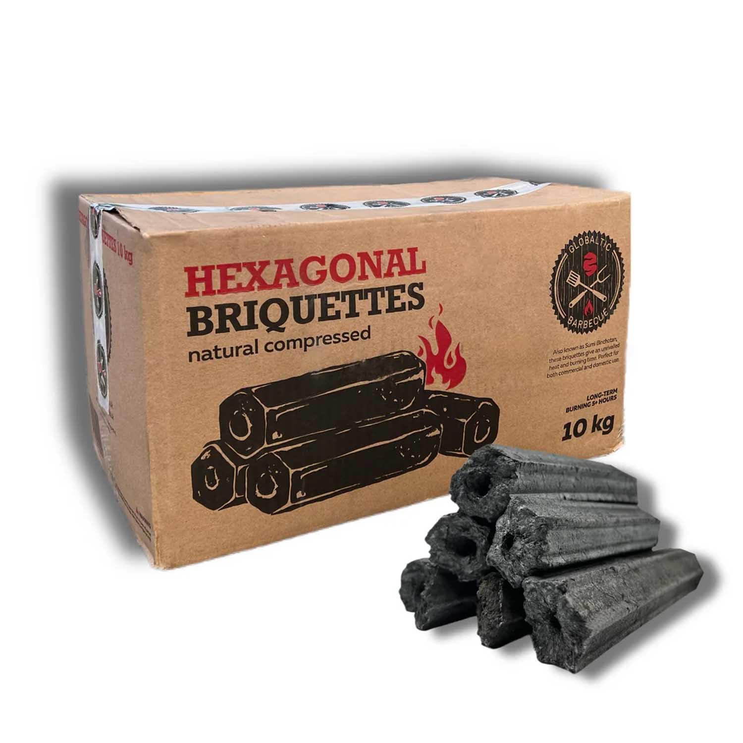 10kg Boxes Premium Sumi Bincho Charcoal Restaurant Barbecuing Briquettes, Naturally Compressed & Odourless