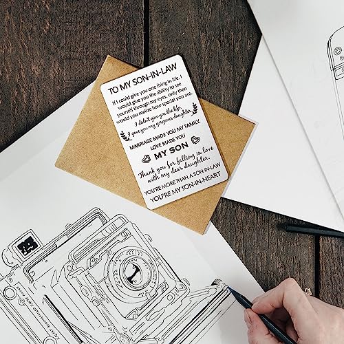 Son In Law Wallet Insert Card Wedding Gifts，Son In law Gifts from Mother In Law, Future Son In Law Wedding Card, Birthday Christmas Father's Day Gift Ideas for Son in Law3