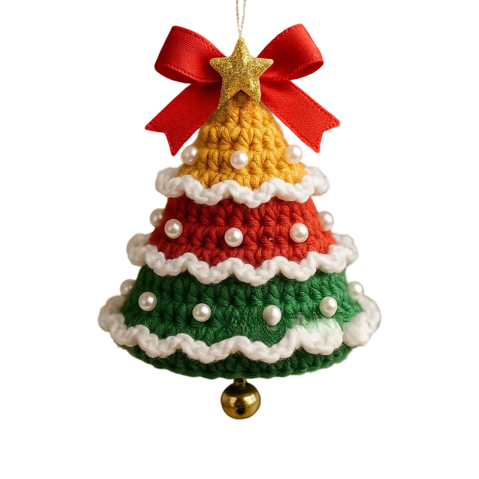 Nucelit Christmas Bells Ornament Christmas Decorations Knitted Santa Bells Hanging Decoration for Home Party