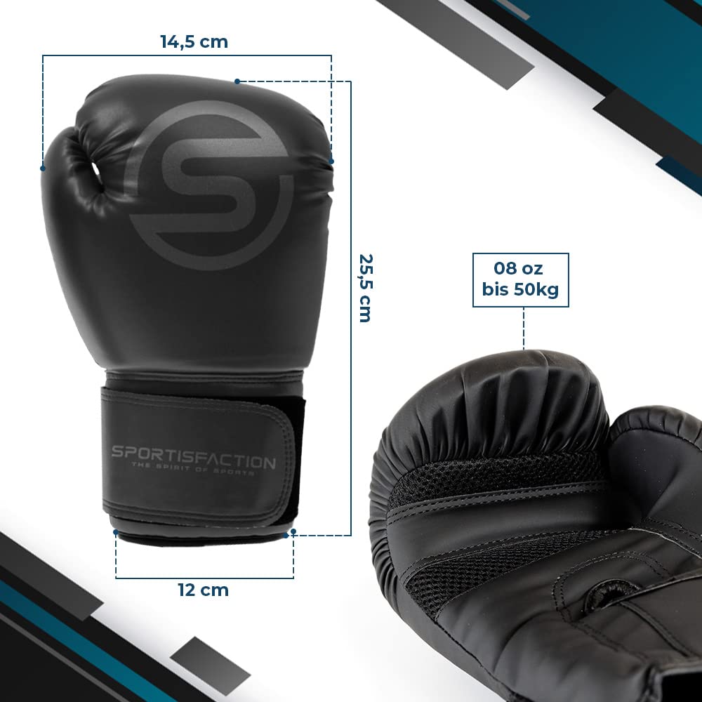 Sportisfaction Boxhandschuhe Set Mit Bandagen & Springseil - 8oz Bis 14oz Für Optimalen Handgelenkschutz