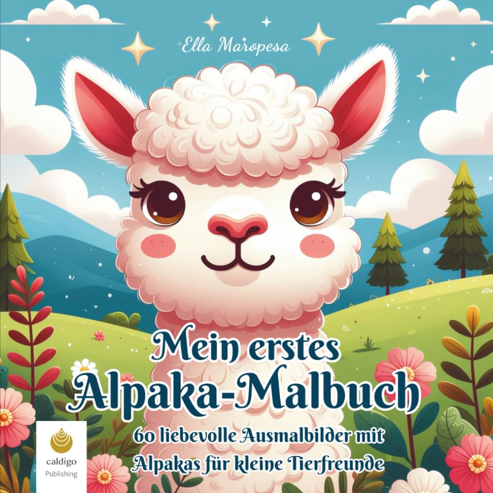 Mein erstes Alpaka-Malbuch: 60 liebevolle Ausmalbilder mit Alpakas für kleine Tierfreunde (Ella Maropesa – Kreative Malbuch-Serie)