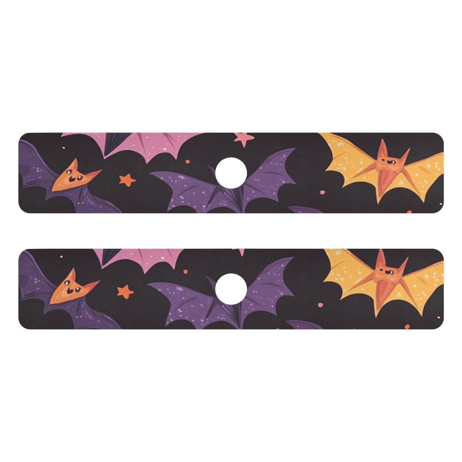 Colored Halloween Bats and Stars Kitchen Sink Splash Guard Faucet Mat Diatomite Absorbent Pad for Bathroom RV 30x5.4in 2PCS water