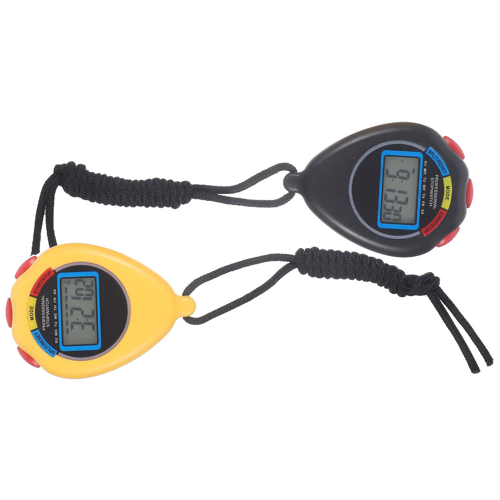 HEMOTON 5 Series Cronómetros Electrónicos De Mano Largo Mostrar Cronógrafo Cronómetros para Autocares Momento Multi Parar Deportes Temporizador Fisico Abs 2 Piezas X 5