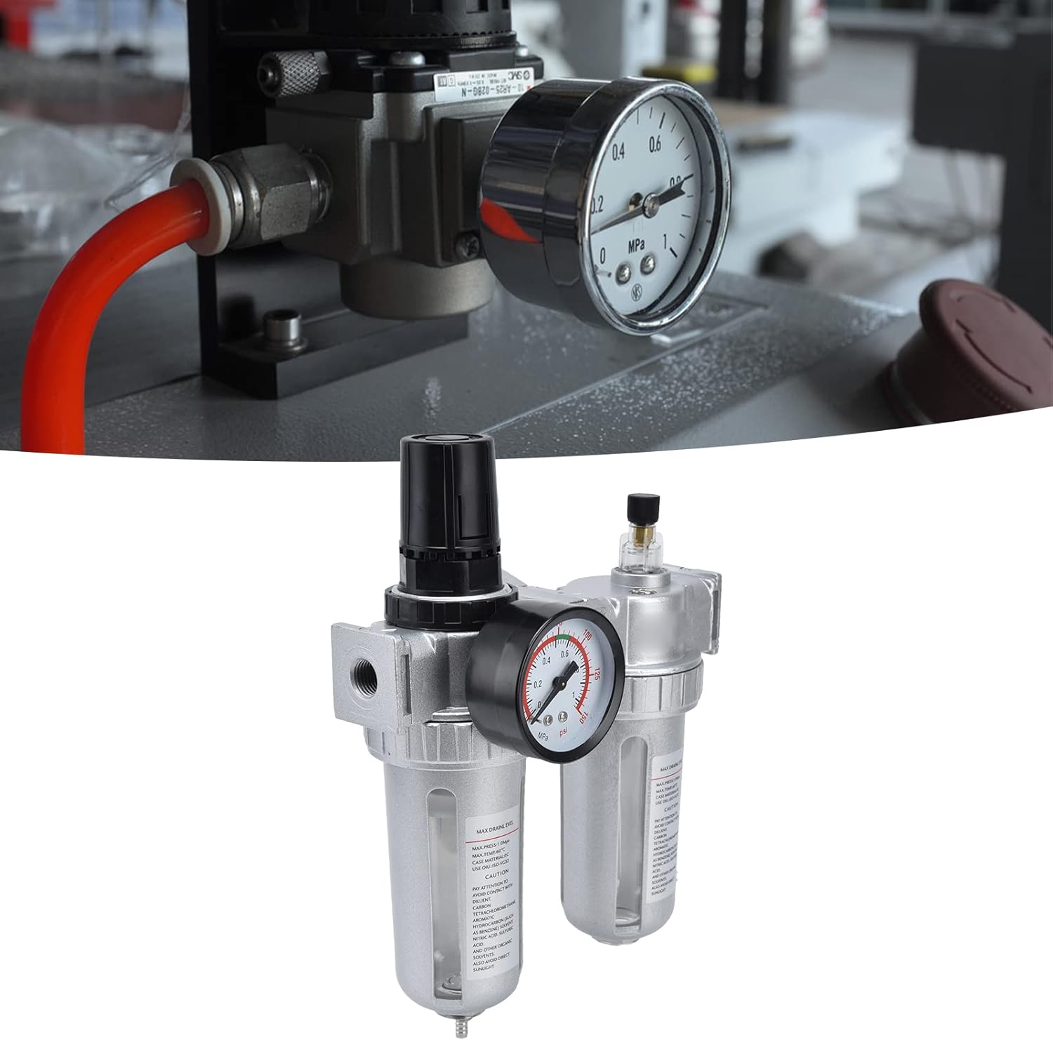 Compressor Filter Pressure Regulator Combo Water Oil Separate Good Airtightness Decompression Compressed Air Filter (SFC200)