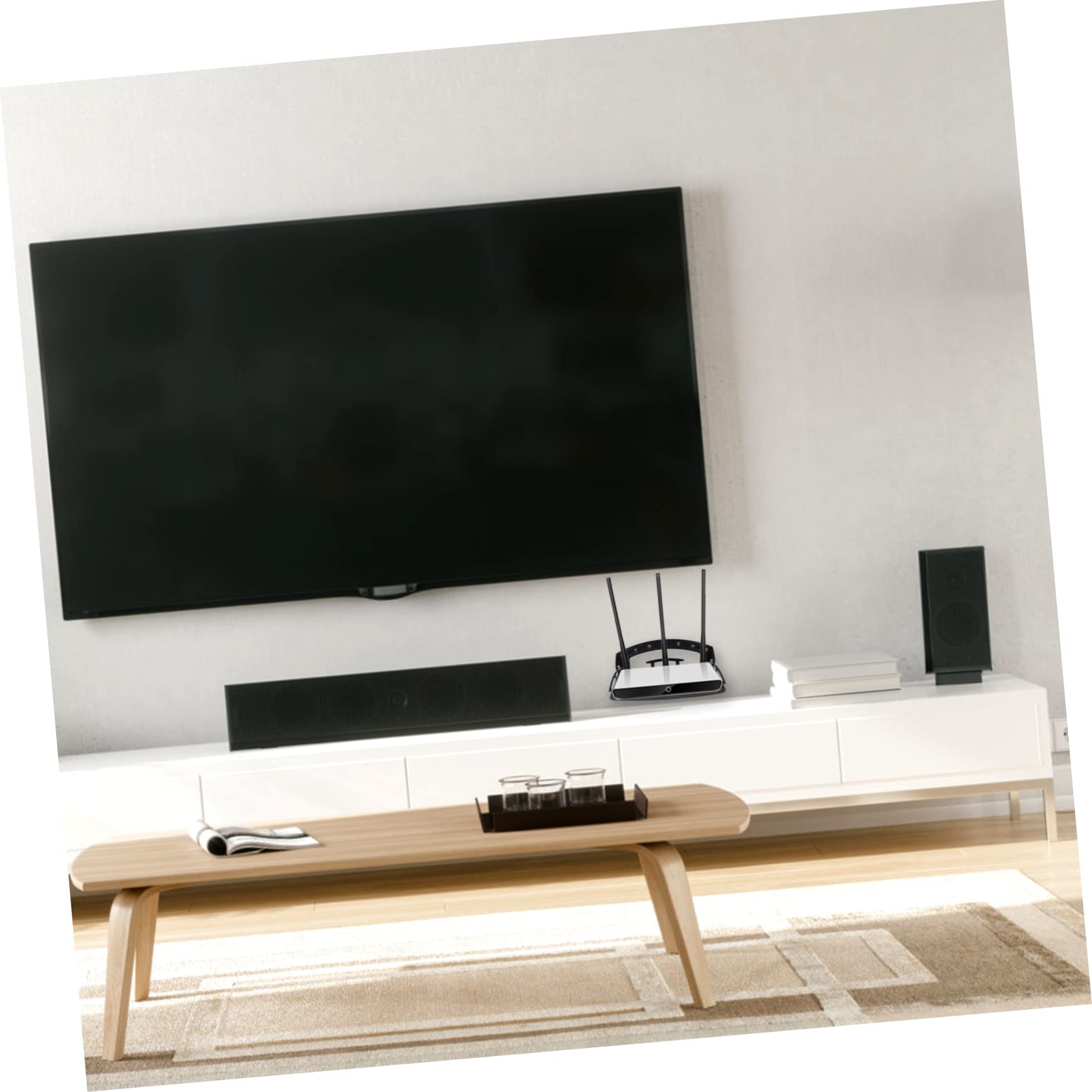 jojofuny Support Mural Pliable pour TV Étagère De Stockage pour Routeur Organisateur pour Téléviseur