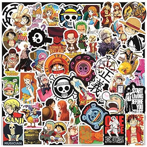 100 pegatinas ONE PIECE para portátil, botellas de agua, guitarra Cover