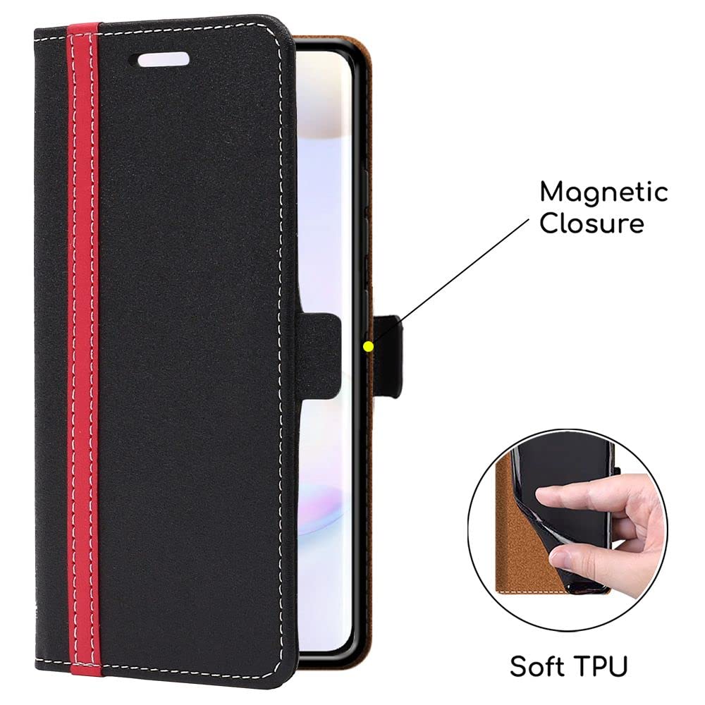 ebestStar - Cover Compatibile con Xiaomi Redmi 5 Custodia Portafoglio Pelle PU Protezione Libro Flip, Nero + Pellicola Vetro Temperato [Apparecchio: 151.8 x 72.8 x 7.7mm, 5.7