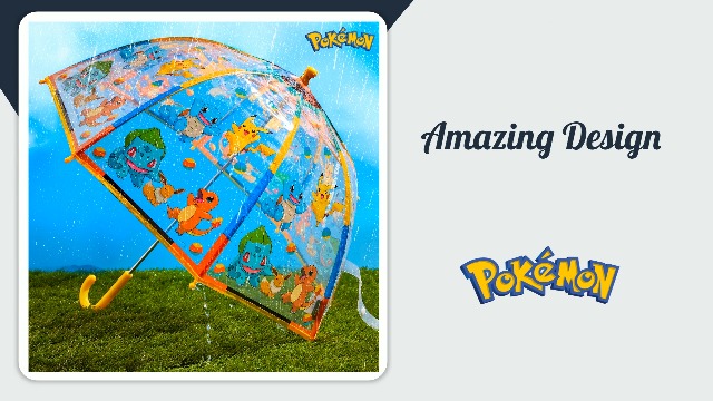CYPBRANDS Pokémon Parapluie Enfant Bulle Transparent Parapluie