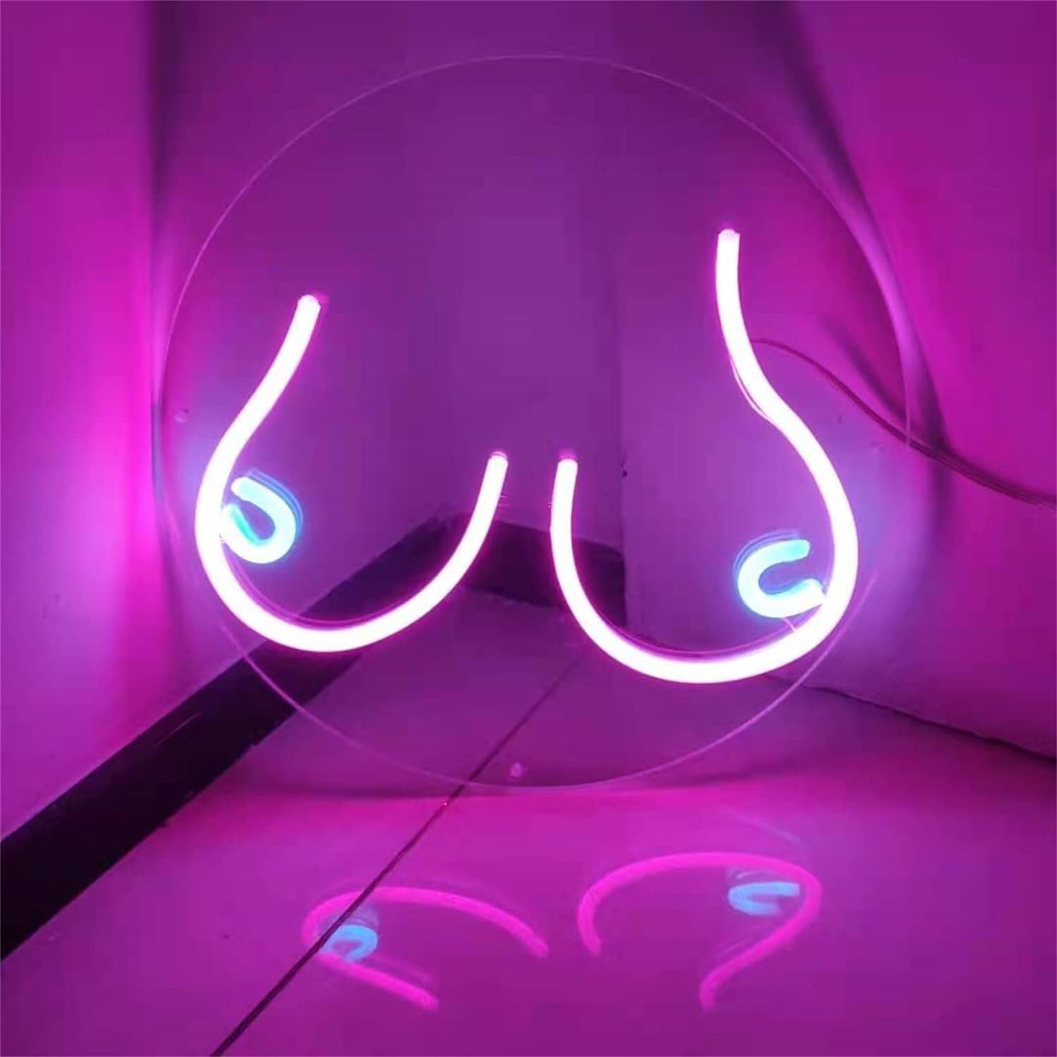Insegna al neon a LED Insegne al neon in acrilico a LED, Rosa Sexy Beauty Busto Lady Body Art Insegna Luci Camera da letto Appeso a parete Lampada murale Bar Party Club Decor, 30x30 cm