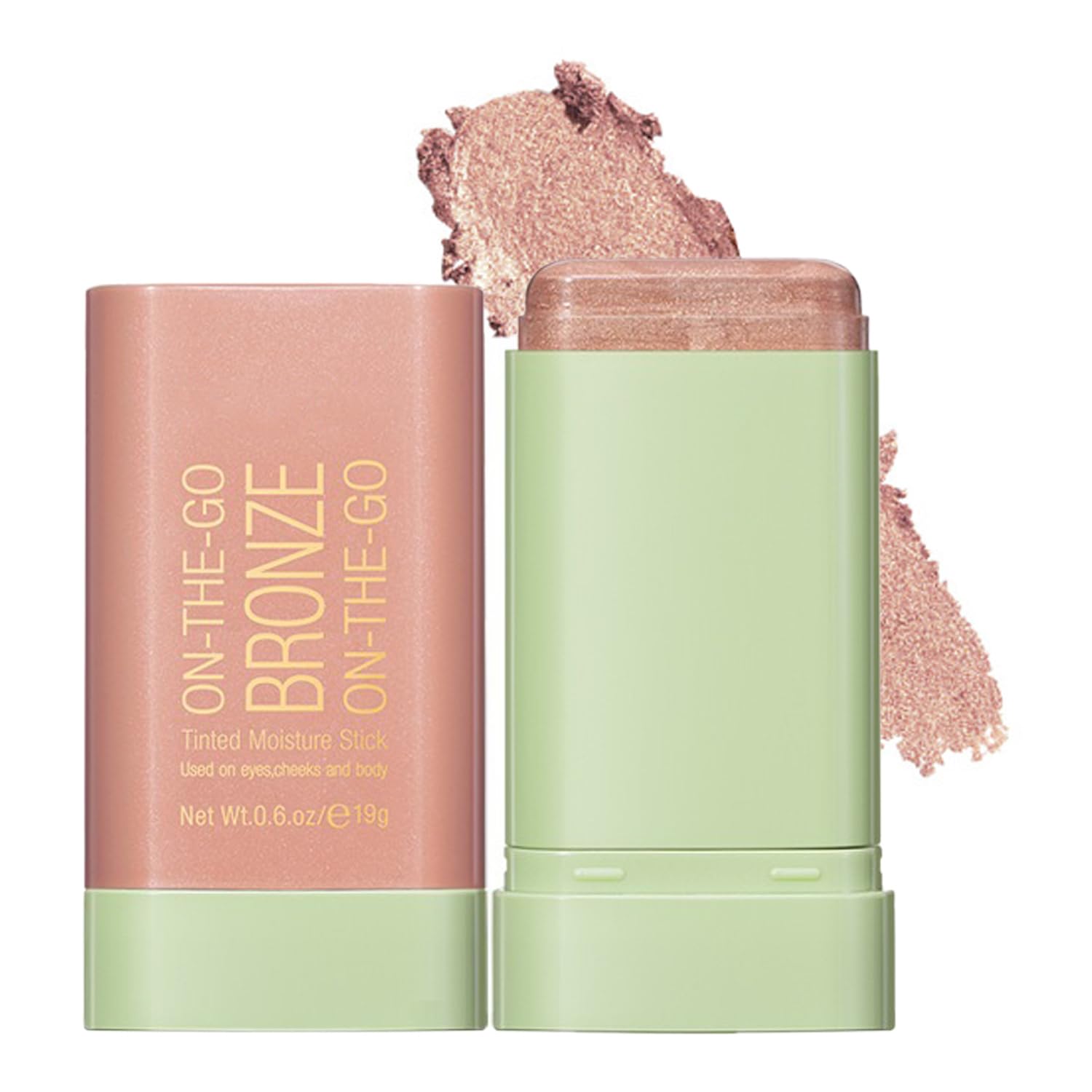 Mysense Cream Bronzer Stick, Shimmer Face Highlighter Stick, Buildable Highlight Contour Stick Makeup, Silky Smooth Formula for A Natural Radiant Look, 02 Soft Glow[Amazon-developed Certification] Compact by Design