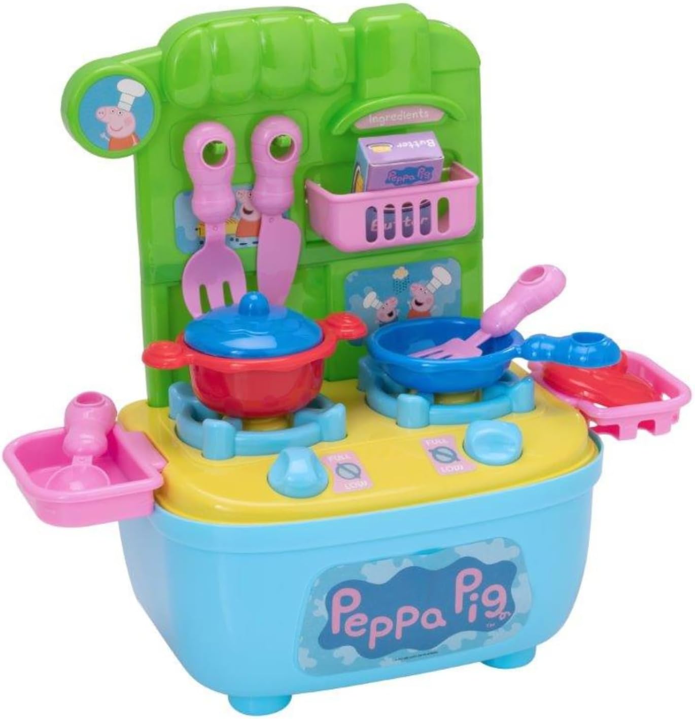 Peppa Pig Kitchen Play Set Case 19pcs Of Accesories Cooking & Food