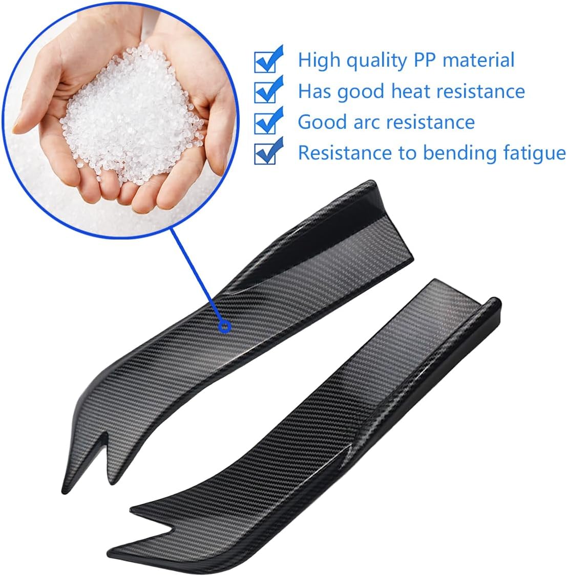 Universal Rear Diffuser Car Spoiler, Rear Bumper Lip Body Canard Spoilers Black Lip Side Skirt Spoiler Splitter Protector Exterior Decoration Trim Kit Anti-Scratch (17.7inch,Carbon Fiber)