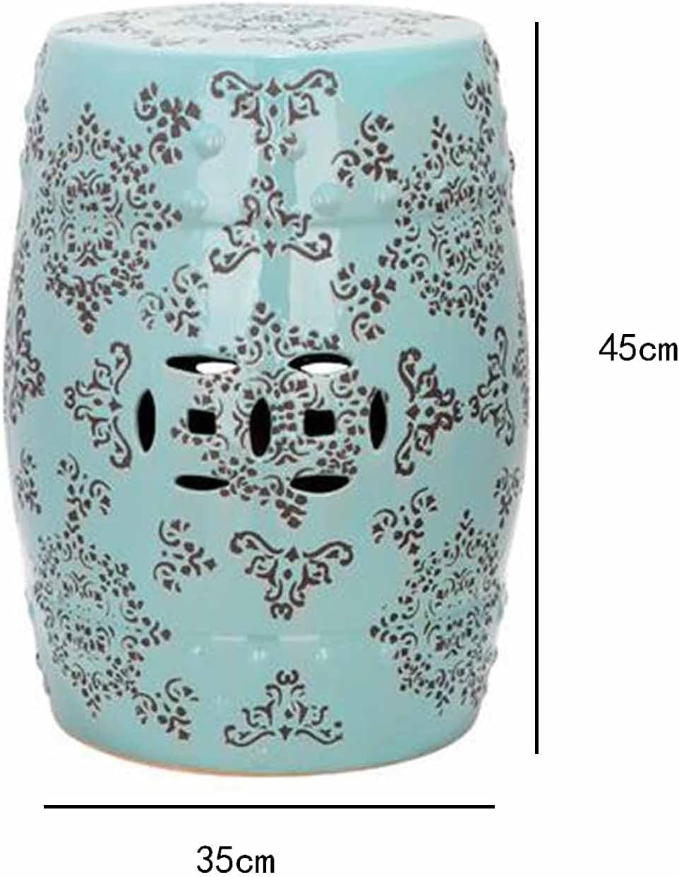 Decorative Garden stools, Patterned Ceramic Embroidered Piers, Sitting Pier Garden Stools, Balcony Outdoor Stools, Home Furnishing Supplies.(White)