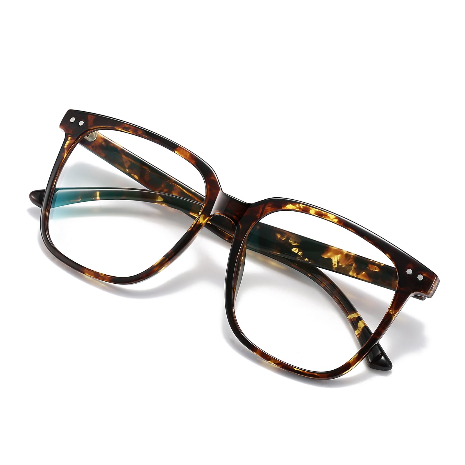 DTIUGUTAE Oversized Square Blue Light Blocking Glasses for Women Men, Anti Glare Computer Glasses, Reduce Eye Strain
