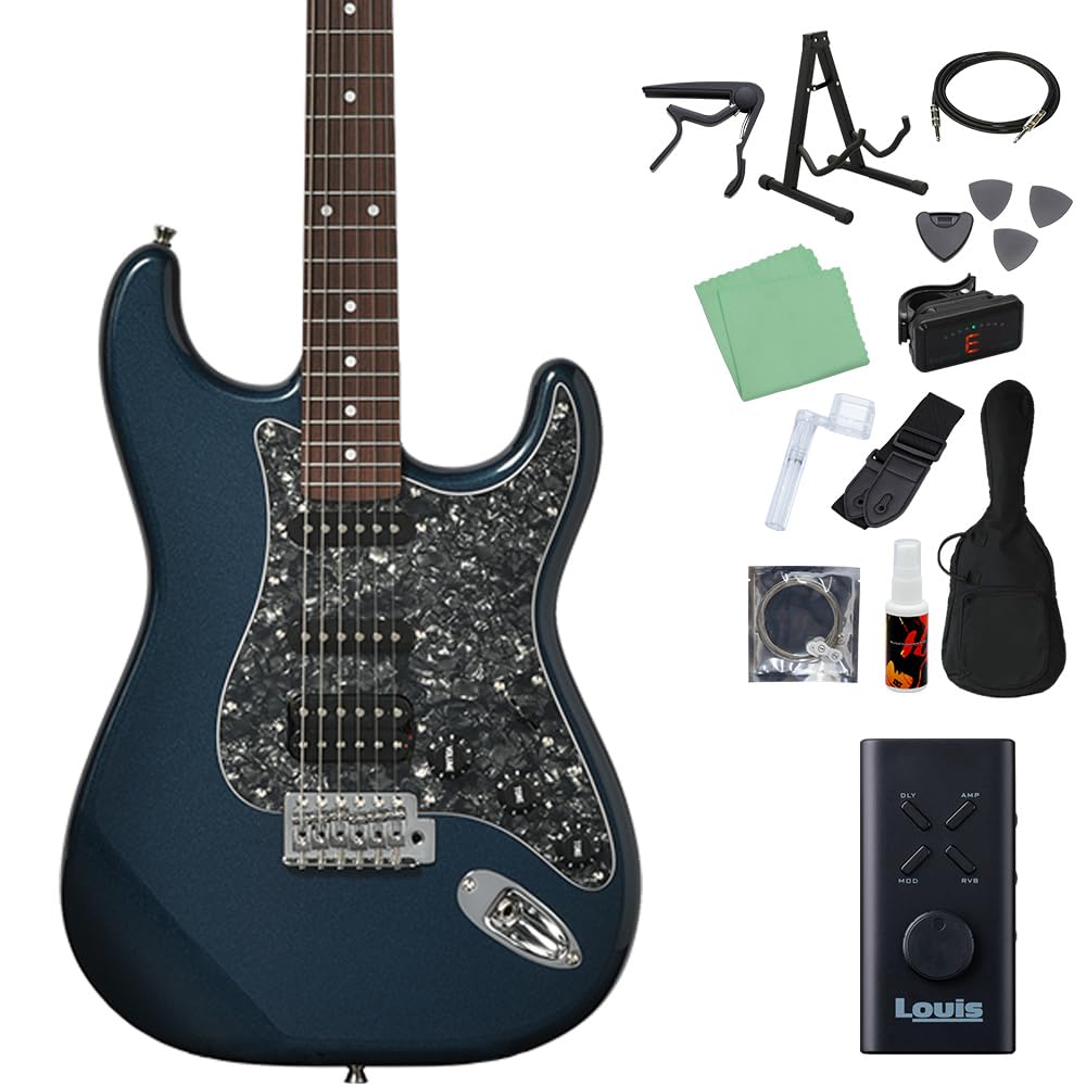 Amazon | Bacchus BST-2-RSM/R-BPPG エレキギター初心者14点セット