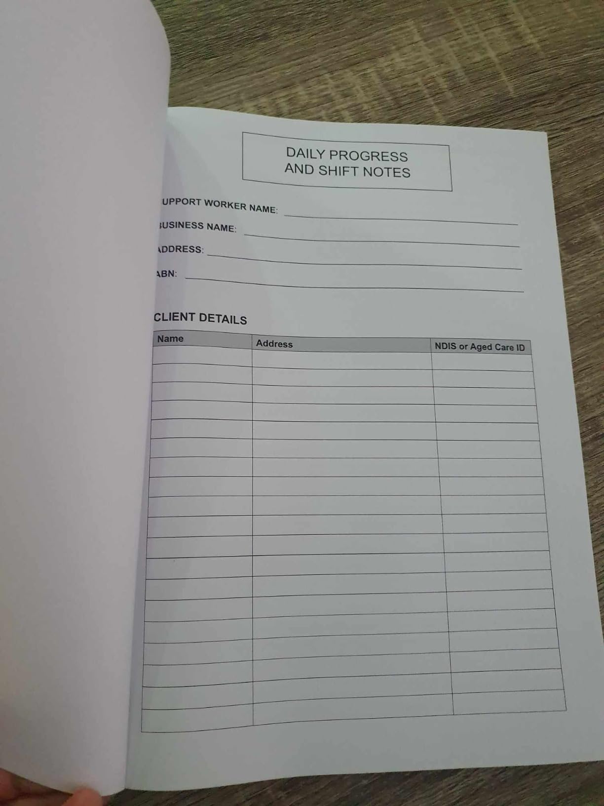 Shift Notes Logbook: for Australian Support Workers : Workers ...