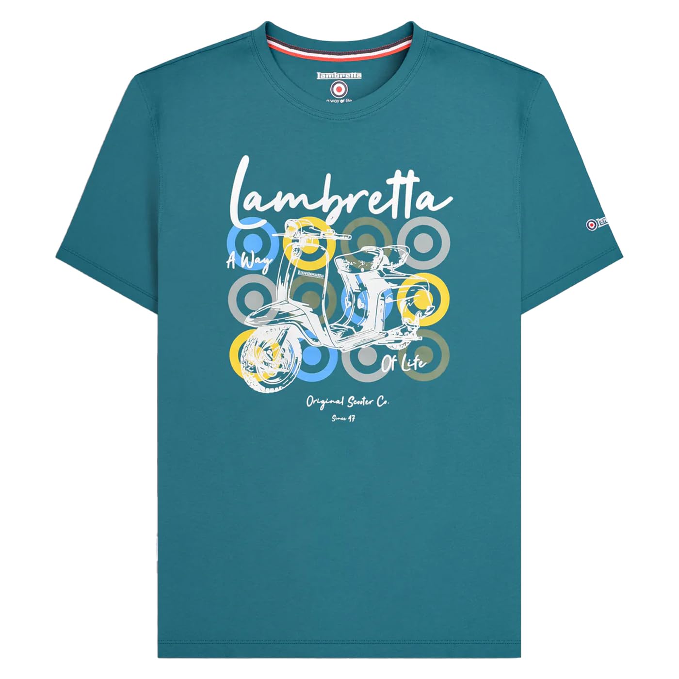 Lambretta Men's Gulf Coast Scooter Brand Short Sleeve T-Shirt - L