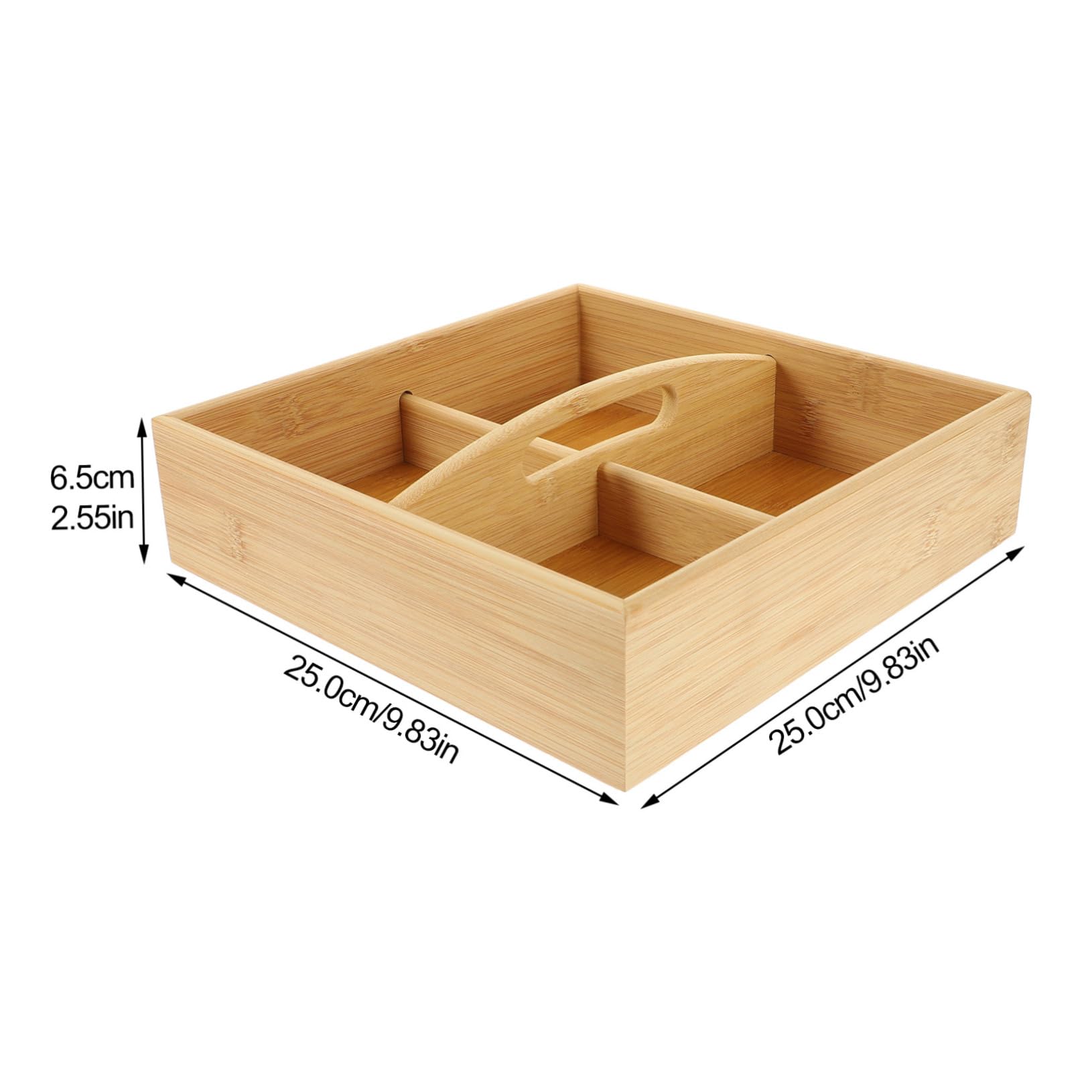 GRIRIW Candy Divided Case Fruit Storage Case Wood Dry Fruit Platter Divided Serving Tray