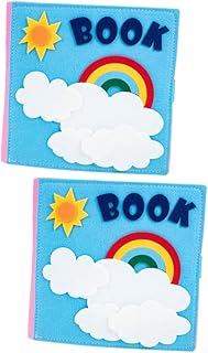 TOYANDONA 2 Peças Livro De Feltro Infantil Brinquedos Para Crianças Brinquedos Infantis Brinquedos Infantis Livros De Banho De Bebê Livro Ocupado Livro De Atividades De Feltro Brinquedo