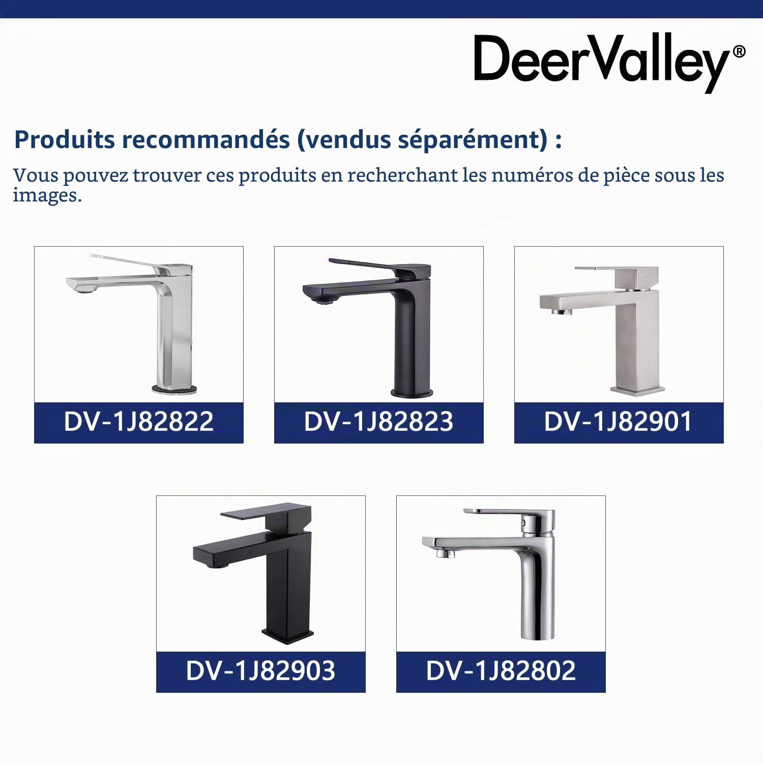 DeerValley DV-1V081R Lavabo suspendu en céramique pour salle de bain, rectangulaire blanc (A droite)