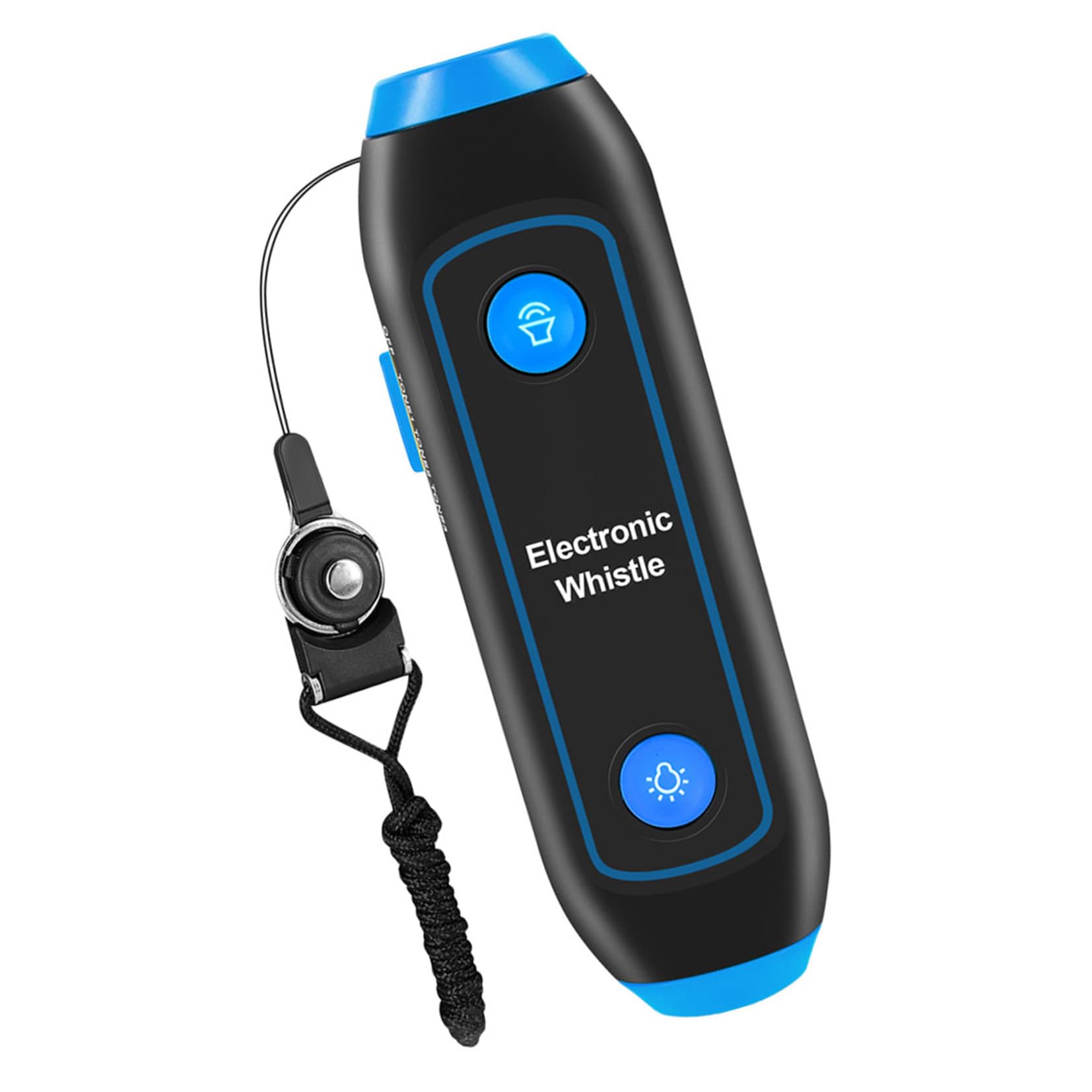 ABOOFAN Sifflet Électronique Arbitre à Haut Volume Multifonction avec Lampe Torche LED Bleu sans Pile avec Cordon pour Entraîneurs Enseignants Secours Plein Air Sport Randonnée