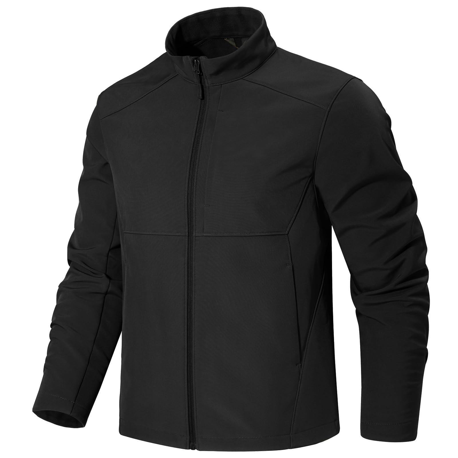 FREE SOLDIER Men's Waterproof Softshell Jacket Lightweight Fleece Lined Jacket Outdoor Hiking Windbreaker