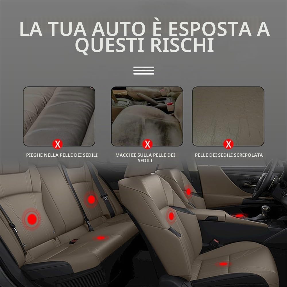 Auto Set Completo di Coprisedili per Fiat Panda Hybrid City Cross, Traspirante 5 Posti Auto Copri Sedili Antiscivolo Confortevole Protezione Accessori,A/Black