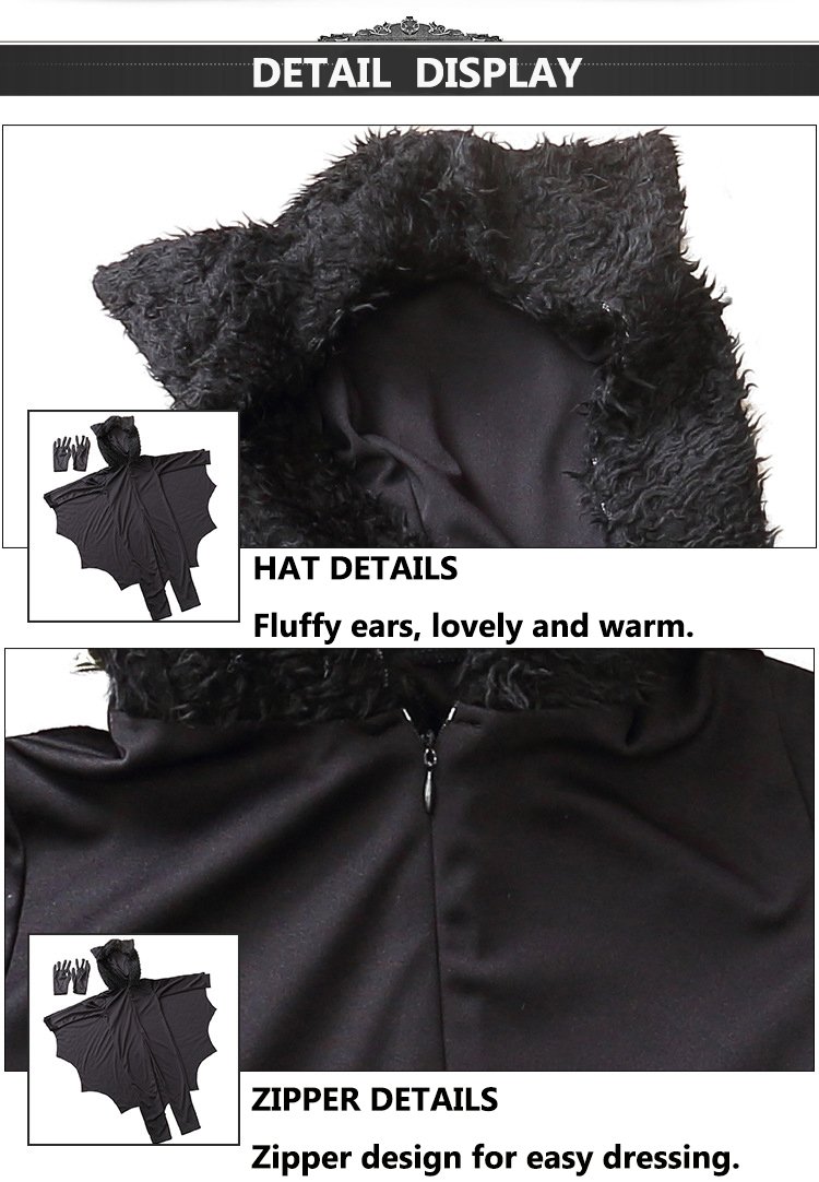 COOLJOY Kids Unisex Vampire Bat Costume, Jumpsuit Halloween Cosplay Costume Set em promoção! Veja a oferta e mais achadinhos de Pijamas & Fantasias Infantis 6 Hoje é o melhor dia para comprar COOLJOY Kids Unisex Vampire Bat Costume, Jumpsuit Halloween Cosplay Costume Set com aquele preço maroto! Promoção! Aproveite a oferta! 6