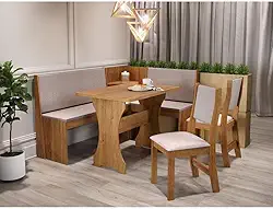 Conjunto Sala de Jantar Canto Alemão Rock com 2 Cadeiras Sol