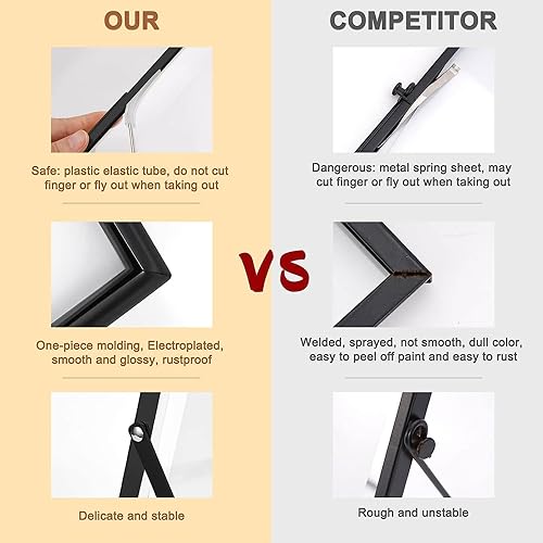 Miniatura 5 de Marco flotante negro (8 x 10 pulgadas, vertical), para fotos de 7 x 9, 6 x 8, 5 x 7, marcos de fotos de estante de mesa, regalo elegante para