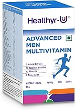 Healthyr-U Advanced Men Multivitamin| 13 Vitamins, 12 Minerals, 6 Amino Acids and 7 Natural Extracts| Health Supplement for Men for Energy, Metabolism, Immunity & Stamina (60 Tabs)