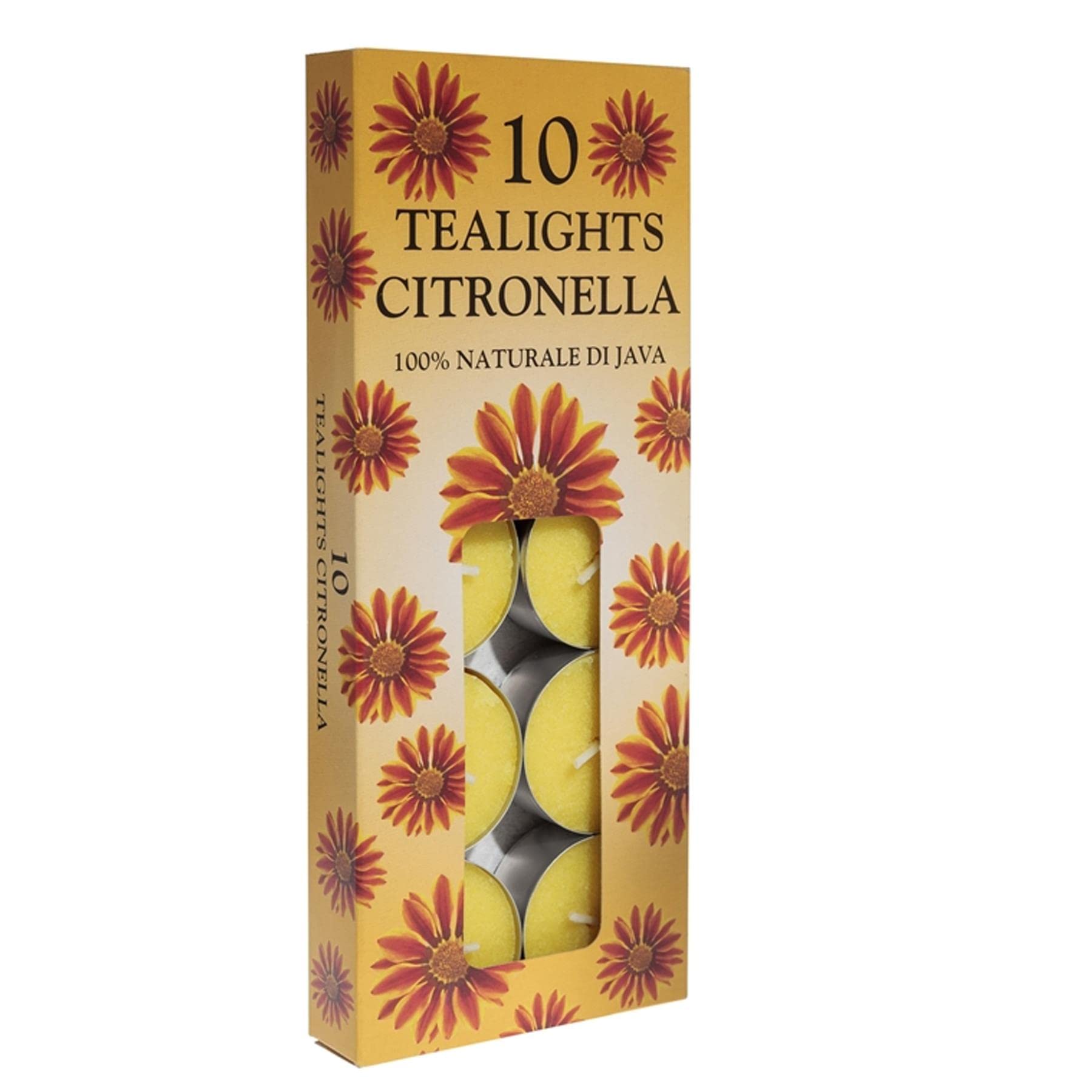 Widdle Gifts Citronella 10 Tealight Candles Indoor/Outdoor Use - Up To 4 Hours Burn Time 7529