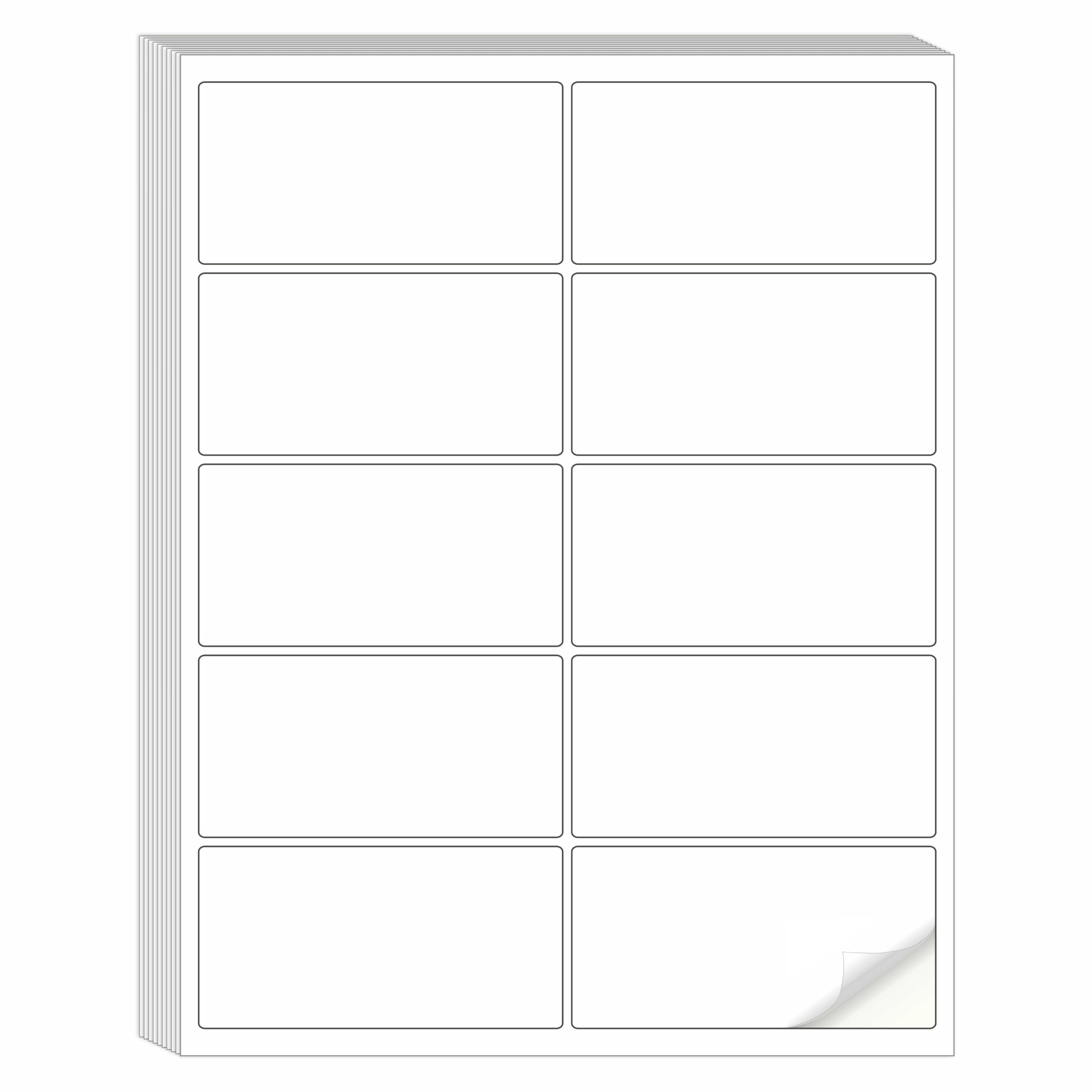 Etichette autoadesive in formato A4, 21 x 28 cm, bianche, per stampanti laser e a getto d'inchiostro (100 fogli/confezione, 5,1 x 10,2 cm)