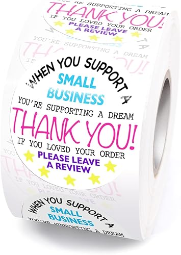 Littlefa 1.5in por favor deja un comentario con pegatinas de diseño de color, pegatinas de agradecimiento, pegatinas de panadería, pegatinas hechas