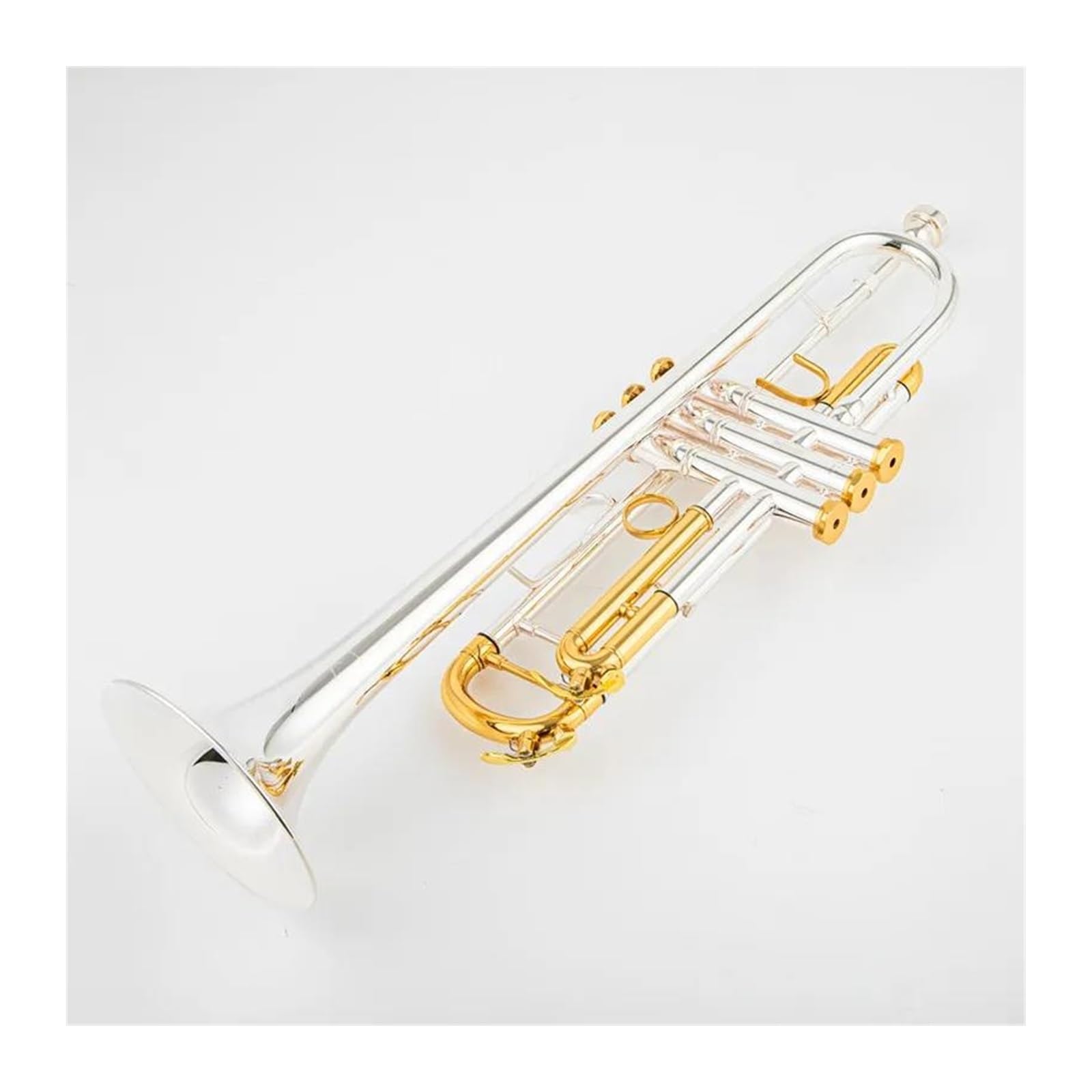 Trompetas para Estudiantes Trompeta Pequeña BB, Instrumentos Musicales Profesionales con Llave Dorada Y Plateada, con Estuche