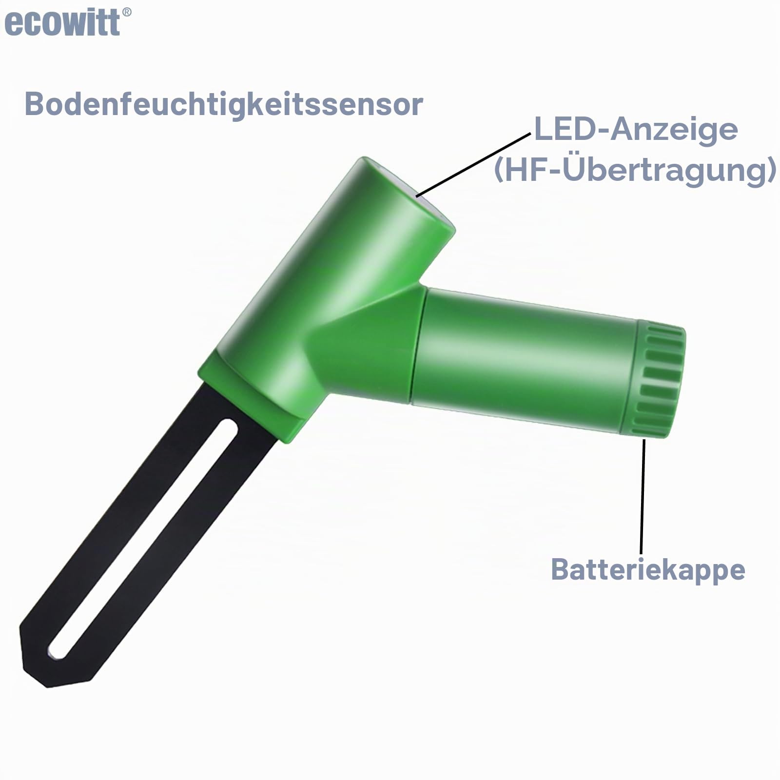 ECOWITT Kabelloser Bodenfeuchtesensor WH51 – Pflanzenwassermonitor, Bodenhygrometer-Tester mit E-Mail-Benachrichtigung, nur Zubeh?rsensor Ecowitt Ecosystem