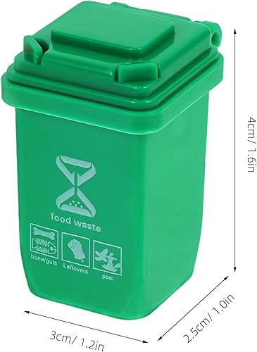 Miniatura 2 de STOBOK Mini basurero de juguetes, 5 botes de basura en miniatura con tapas abiertas, modelo de cubo de basura pequeño para niños pequeños para 1 12