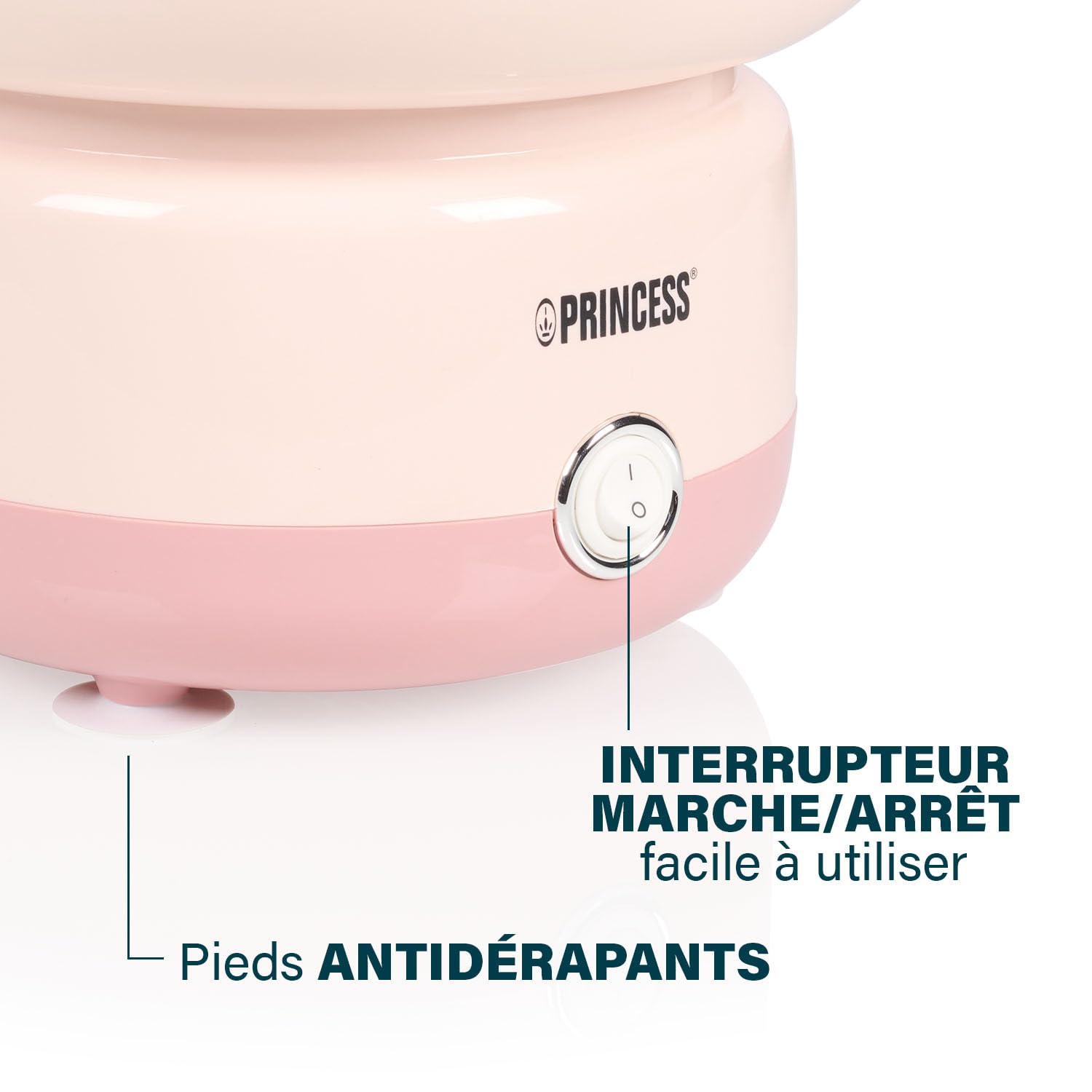 Princess Machine à Barbe à Papa, 500W, Design Compact, Pièces Lavables au Lave-Vaisselle, Inclus Bâtonnets et Cuillère, Sans BPA, Pieds Antidérapants, Facile à Utiliser, 292990