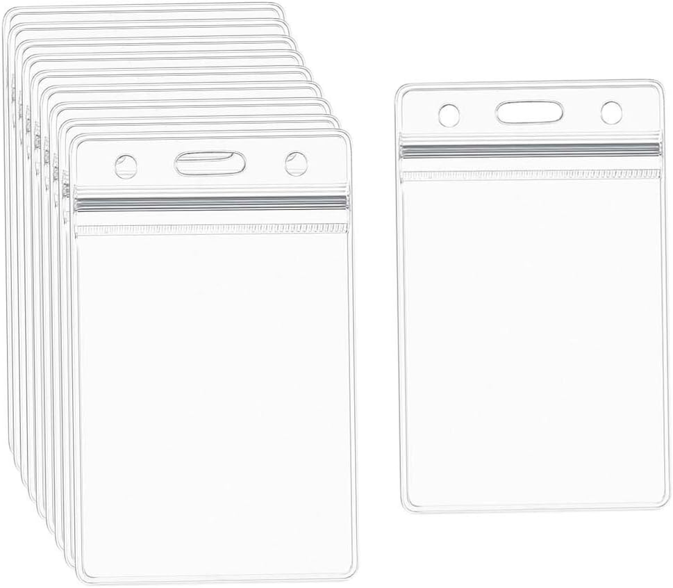 100 Pack Badge Holder Waterproof, Ishua Vertical Card