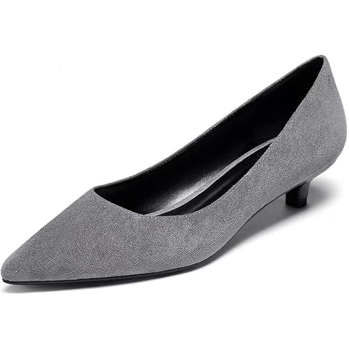 Eldof Women's Low Heel Pumps Pointed Toe Kitten Heels 1.4 Inches
