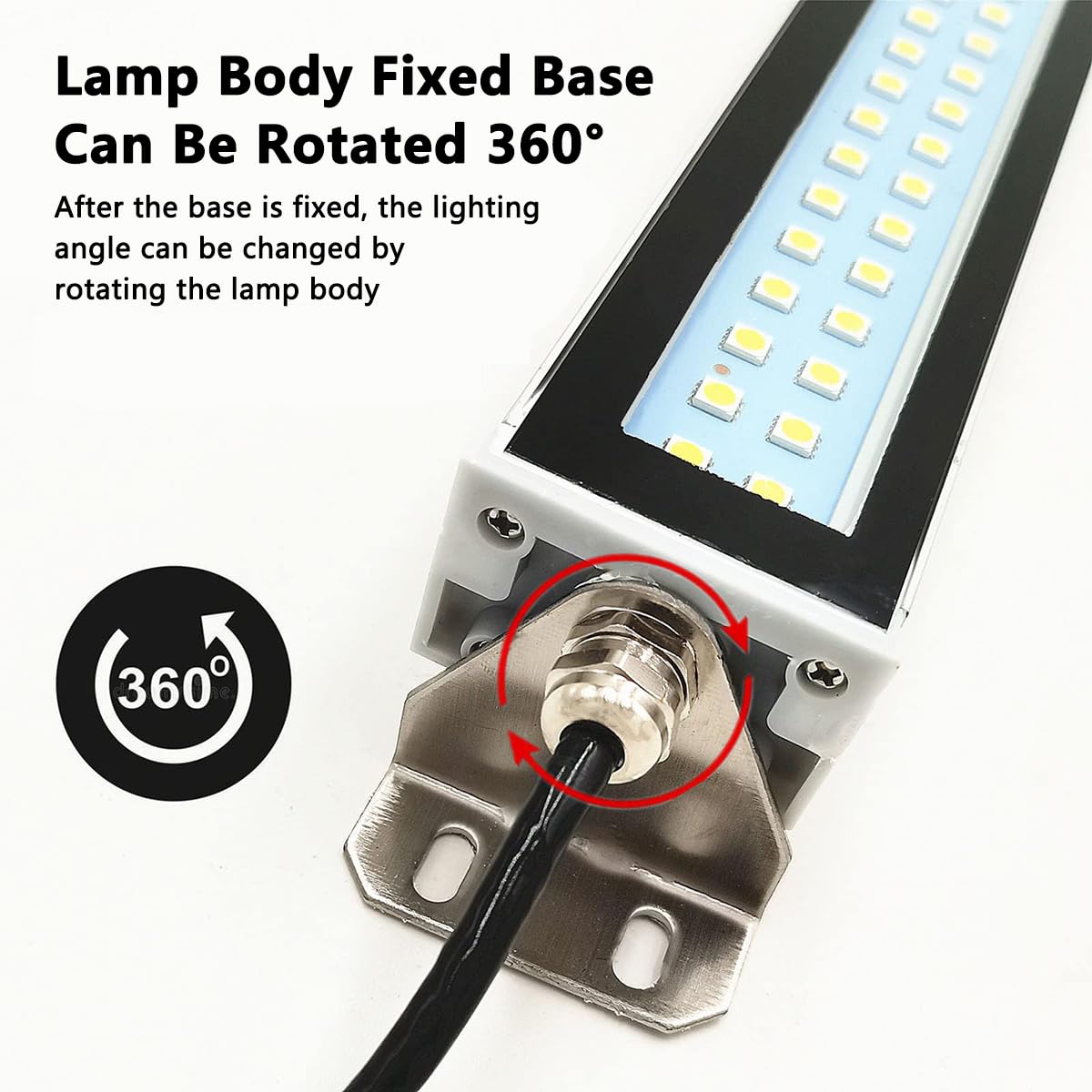 Lampa Warsztatowa LED Lampa świetlówkowa, Lampa Przeciwwybuchowa IP67, Regulowane Oświetlenie Wewnętrzne Maszyny CNC Z Regulacją 360°, Lampa Robocza Do Oświetlenia Przemysłowego(Size:40W,Color:24~36V)