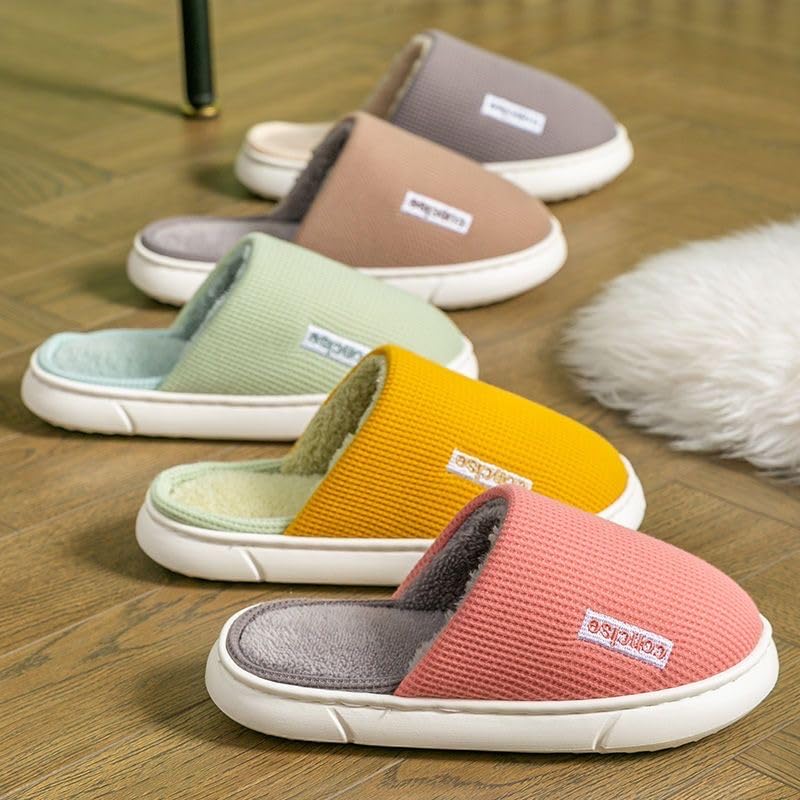 Image of DRUNKEN Slippers For Women Winter Sandals Casual Flats Home Footwear Man Girls Sliders Flip Flops Chappals Ladies Clogs Sleeper Slides Stylish Ortho Soft