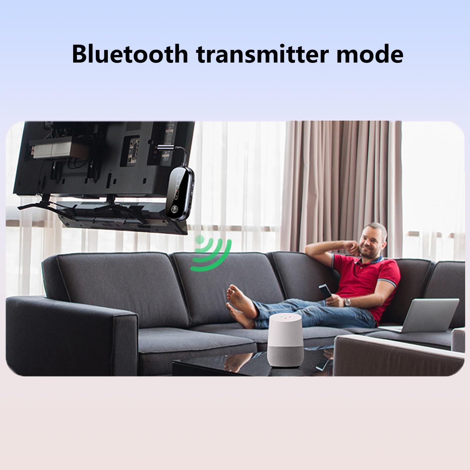 Transmisor Bluetooth 5.4 para avión, coche, TV, se conecta a 2 auriculares/altavoces Bluetooth, transmisor AUX inalámbrico, receptor 2 en 1, se conecta a 2 teléfonos celulares, color negro