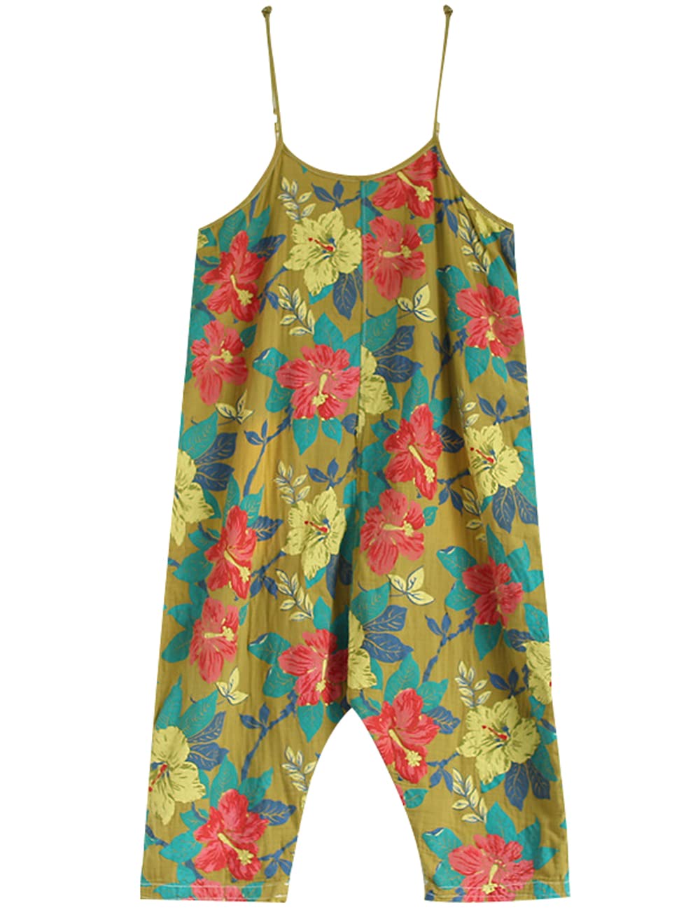 Youlee Femmes Été Printemps Vintage Combinaisons Salopette en coton Salopettes avec poches