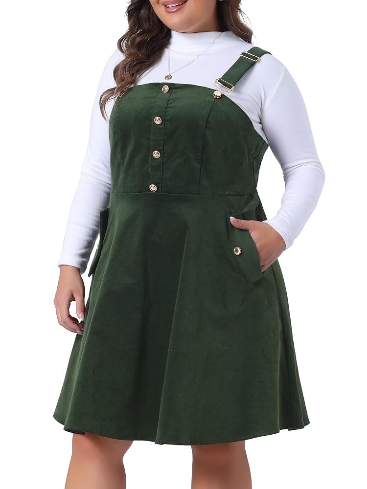 Agnes Orinda Corduroy Pinafore Short Dress for Women 2023