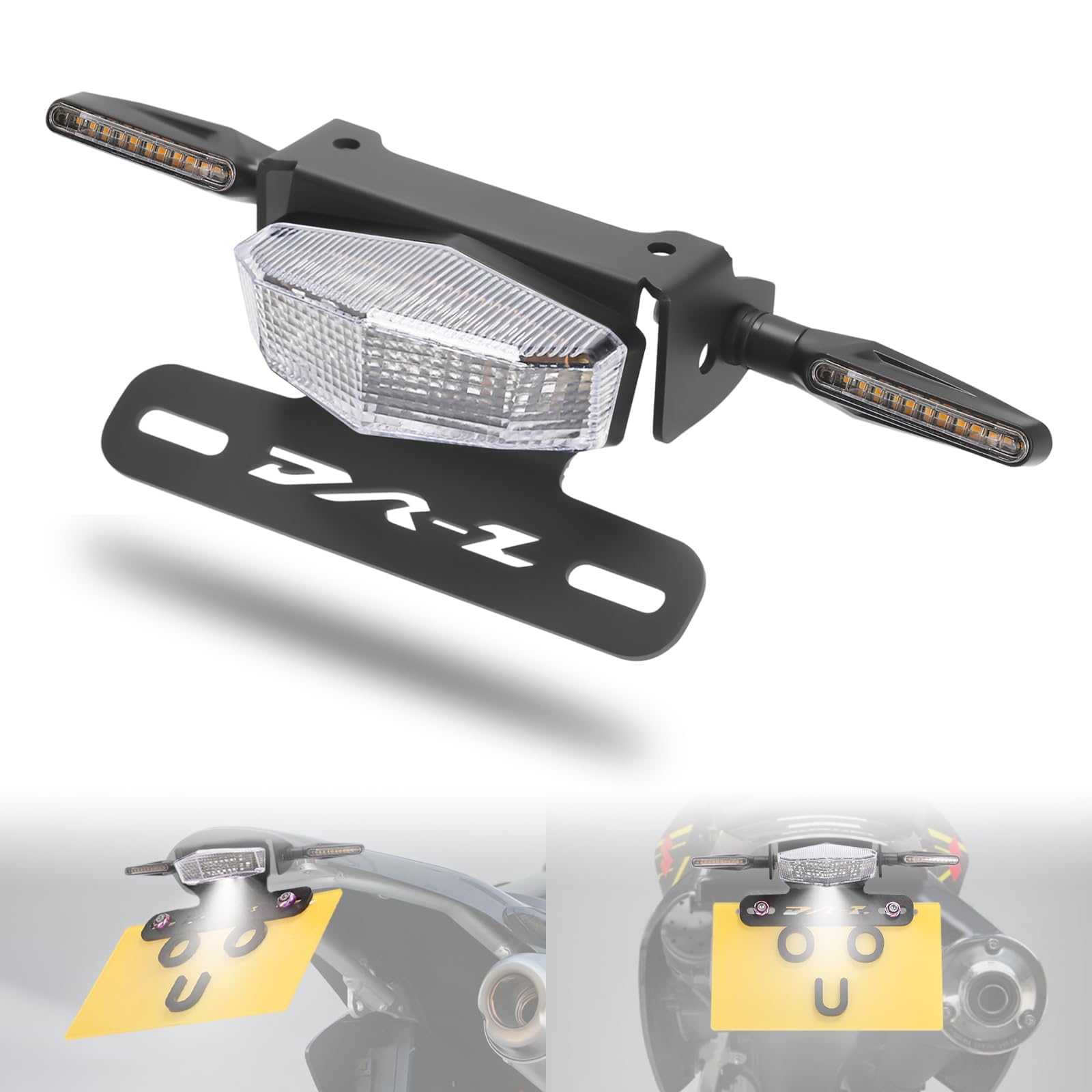 License Plate Holder Fender Eliminator Rear Tail Tidy LED Brake Lights Turn Signal For Suzuki DRZ400 S/SM DR-Z (Clear)