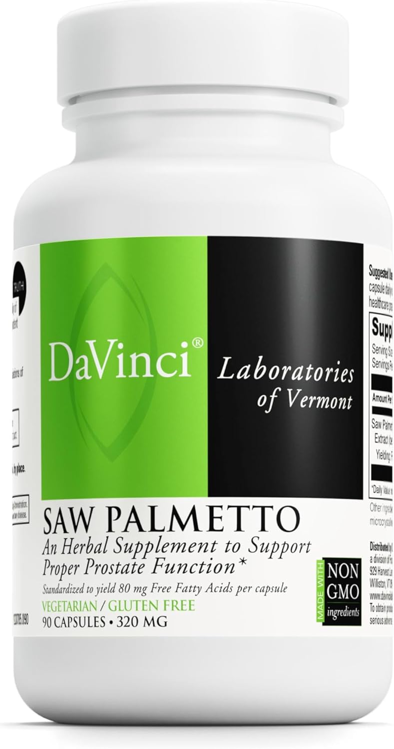 DAVINCI Labs Saw Palmetto – Dietary Supplement to Support Proper Prostate Health Function, Premenstrual Needs and Lactation* – with Saw Palmetto Berry Extract – Gluten-Free – 90 Vegetarian Capsules DAVINCI Labs Saw Palmetto – Dietary Supplement to Support Proper Prostate Health Function, Premenstrual Needs and Lactation* – with Saw Palmetto Berry Extract – Gluten-Free – 90 Vegetarian Capsules