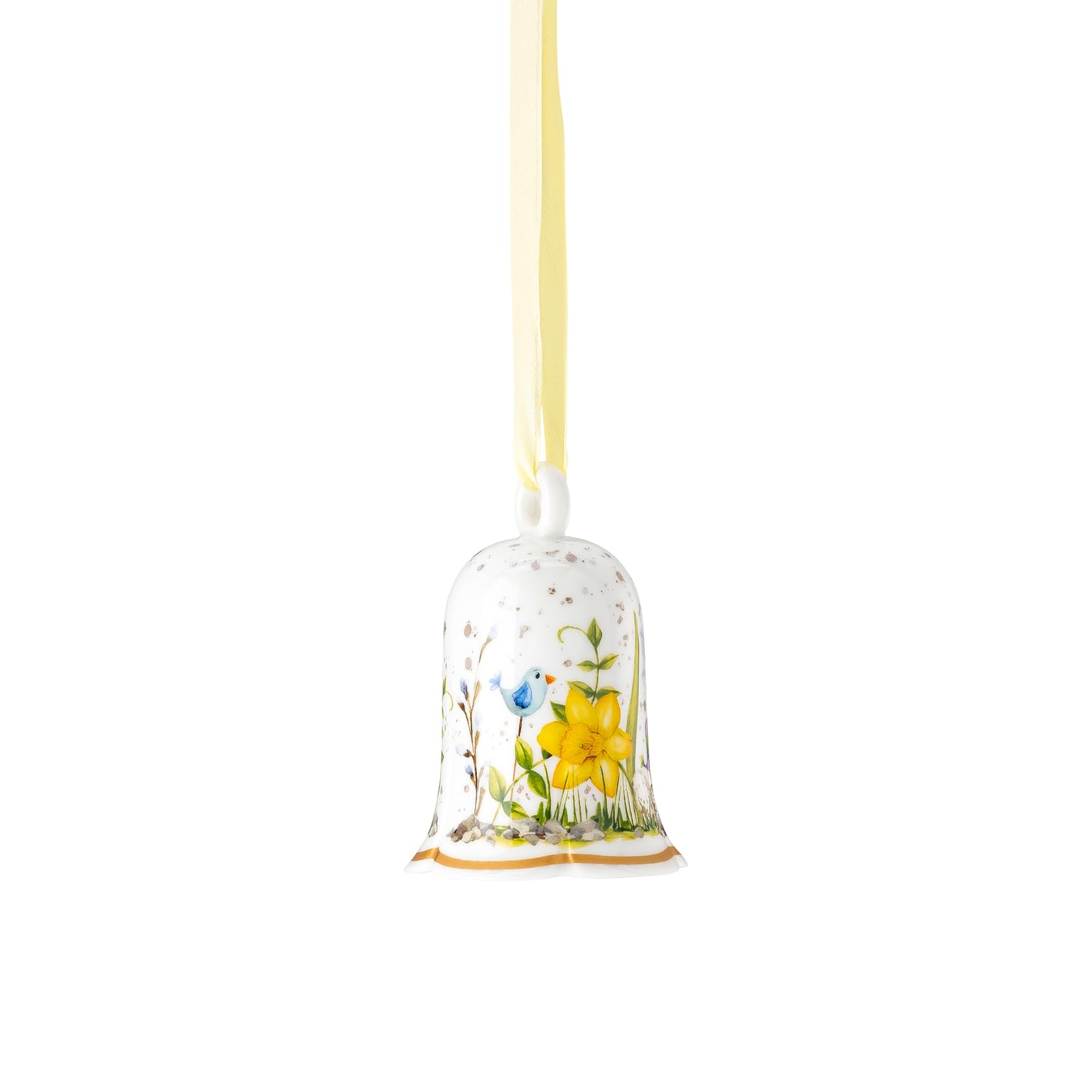Hutschenreuther Porcelanowy dzwonek kwiatowy 2025, porcelanowy dzwonek do zawieszenia, Ø 5 cm x wys. 7,2 cm, edycja kolekcjonerska Wielkanoc, porcelana wielokolorowa, motyw wiosennej melodii