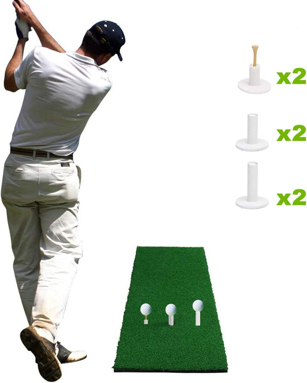 Review BIZBON 6 Pack Rubber Golf Tees for Driving Range Mats Value, 3