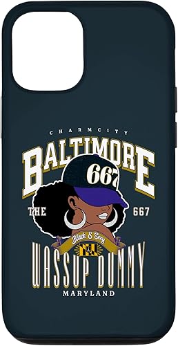 iPhone 14 Pro 667 Area Code Baltimore Maryland Flag Blaq Girl Bmore Pride Case